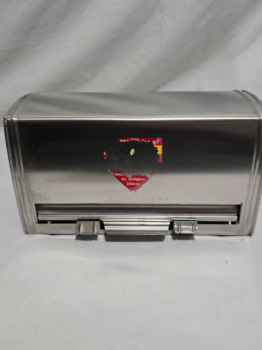 Vtg DUPLEX SS Straw Dispenser JUMBO STRAWS
